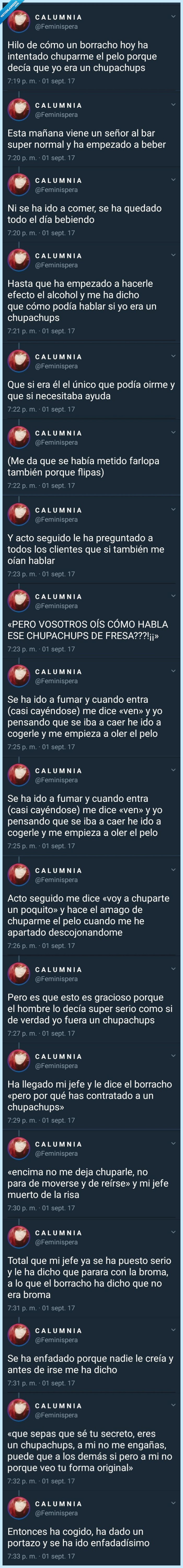 Historias,anécdotas,Twitter,Chupa Chups,borracho