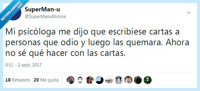 cartas,psicólogo,odio,quemar