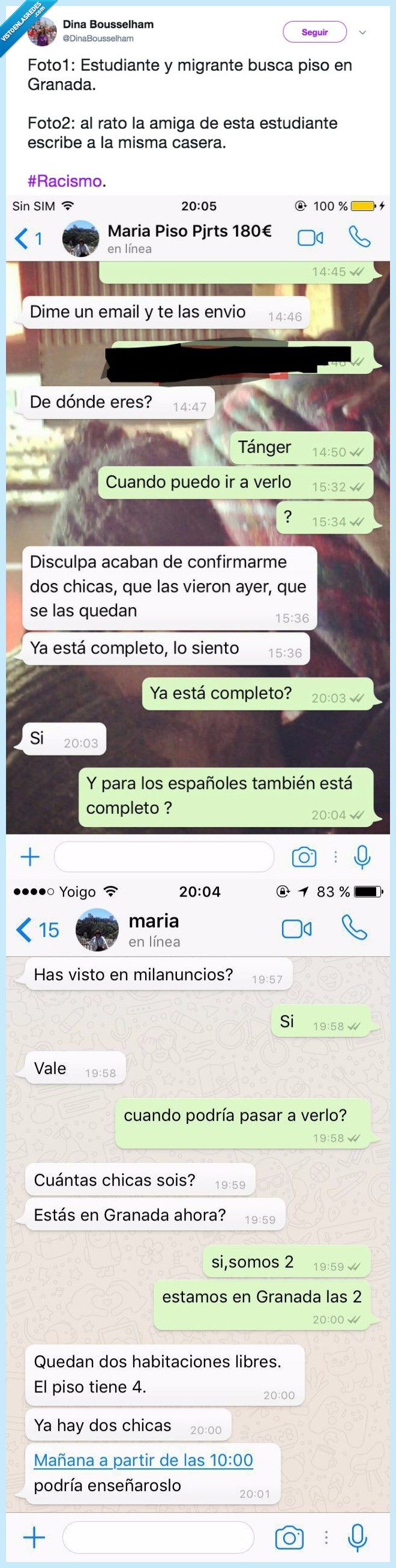 casera,racista,vergüenza