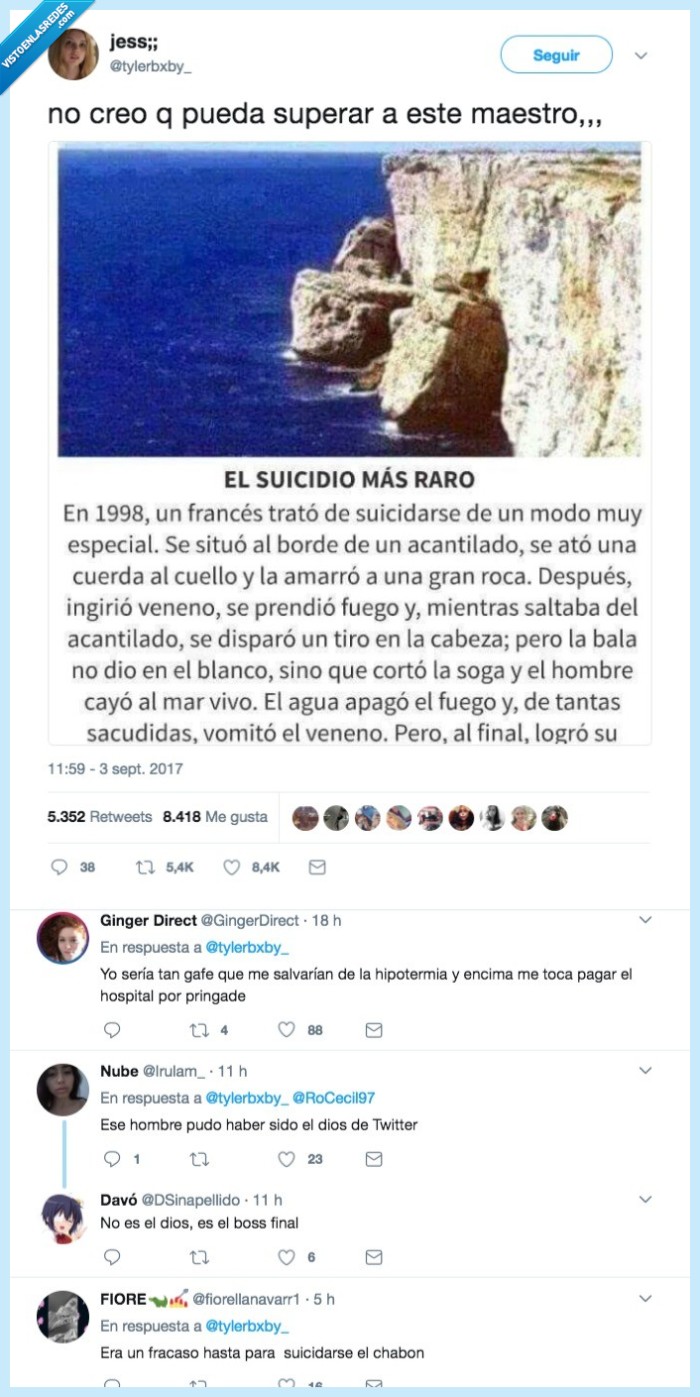 gafe,fracaso,suicidio