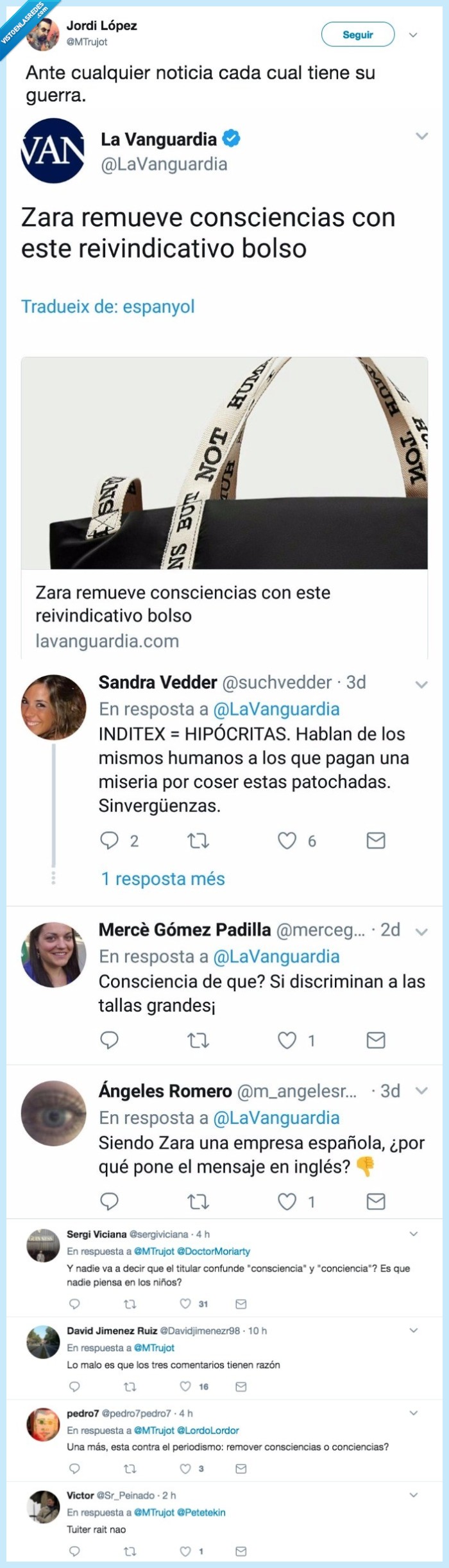 zara,vanguardia,el titular está mal escrito,bolso