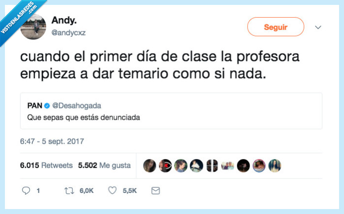 primer día,temario,profesora,denuncia