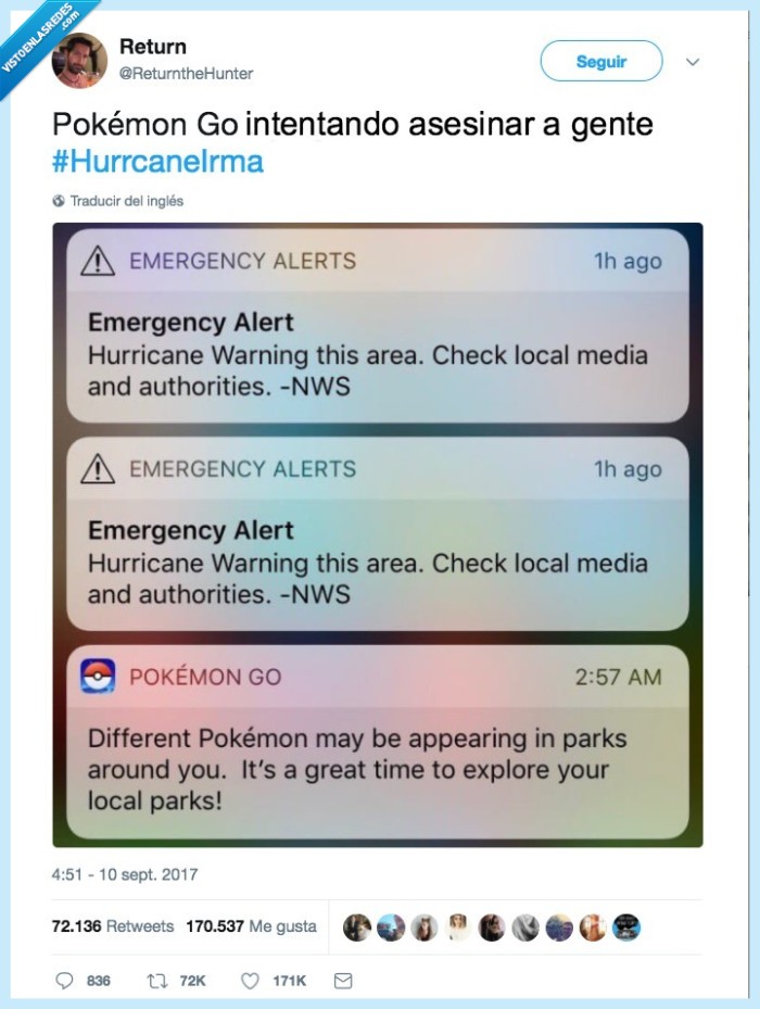 se nota se siente la cagada está presente,pokemon go,huracán