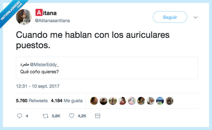 querer,hablar,auriculares