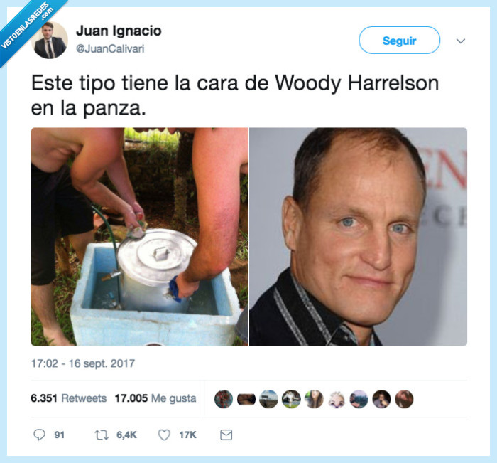 woody harrelson,panza,cara