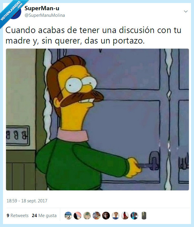 los simpsons,portazo,flanders,madre,dicusión