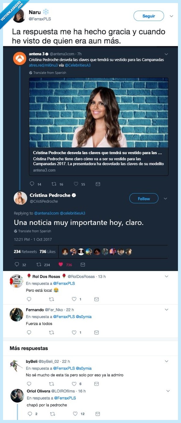 cristina pedroche,acertar,simpatía