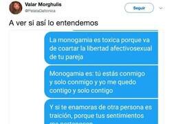 Enlace a Dice que la monogamía es tóxica y se le echan encima por pensar así, por @PatataDaltonica