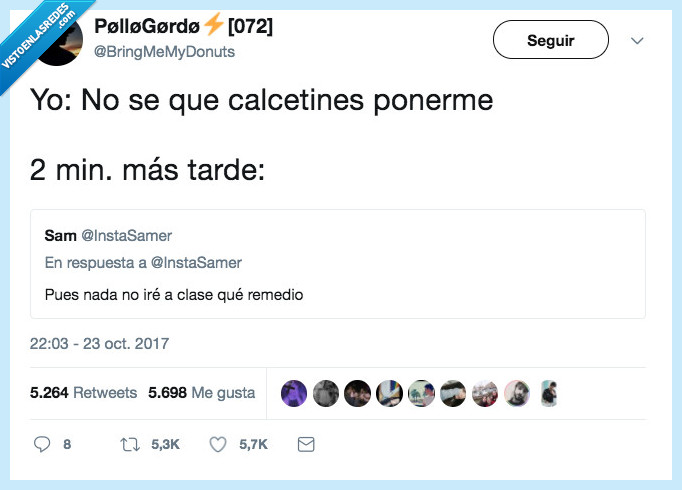 calcetines,minutos,no voy a clase