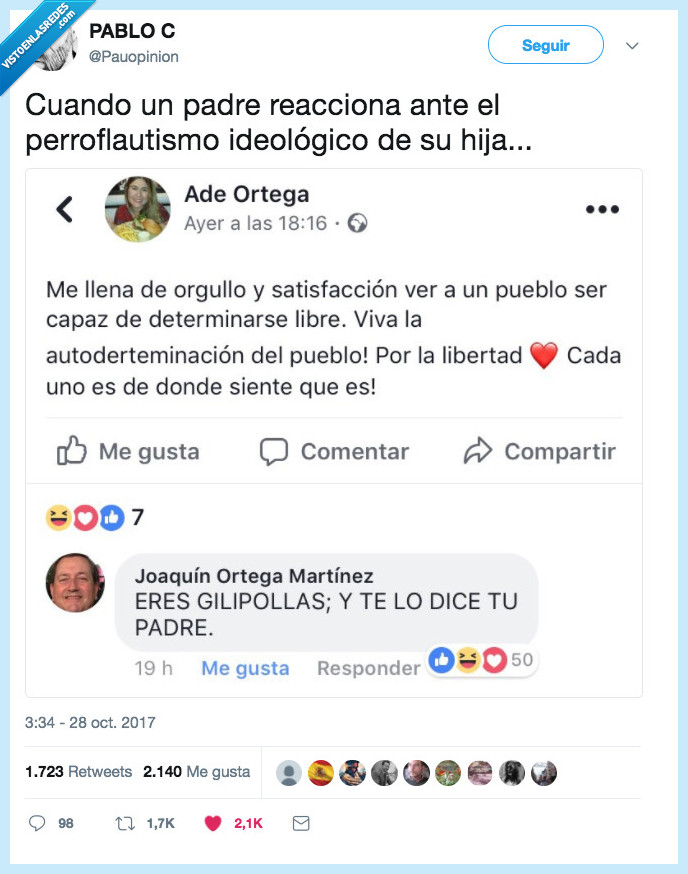 padre,reacción,perroflauta,insulto