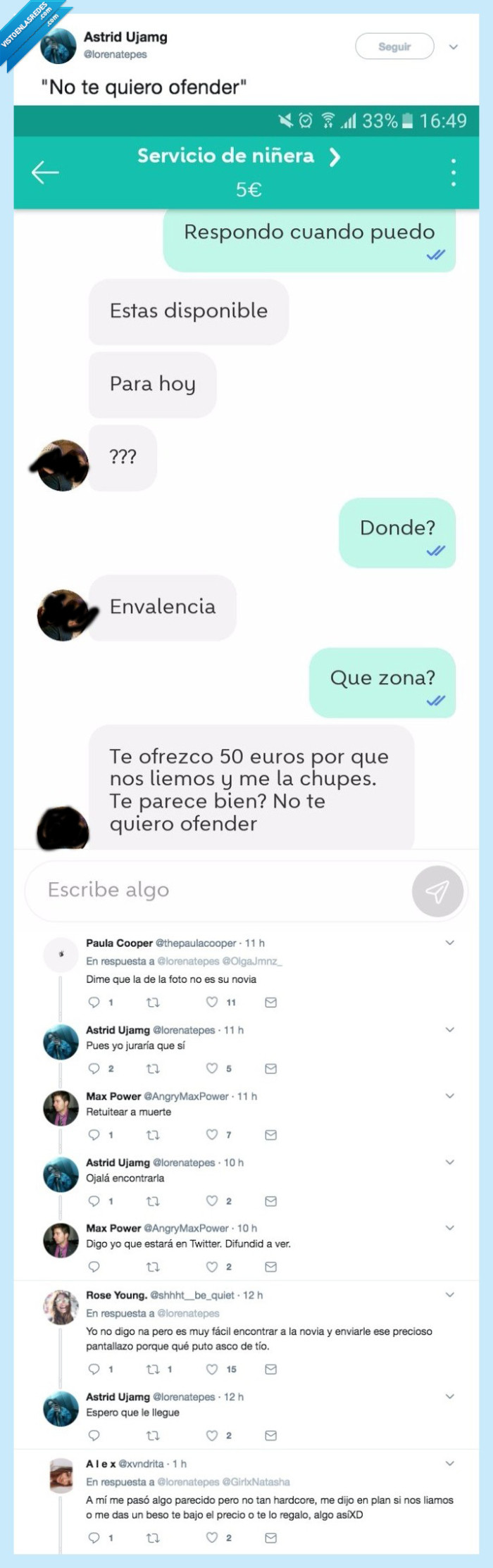 niñera,indeseable,ofrecer