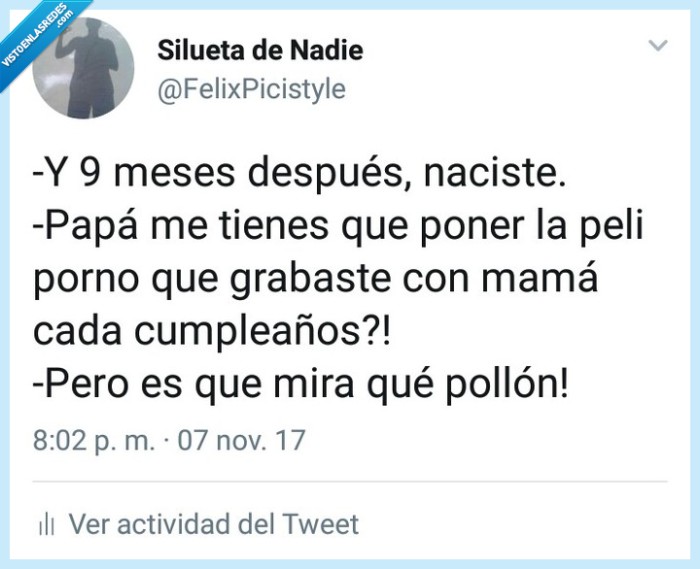 Papá,hijo,pregunta,cumpleaños,naciste,humor