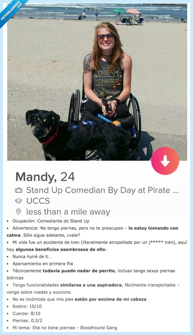 tinder,silla de ruedas,bestial