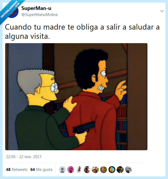 los simpsons,tom jones,smithers,madre,saludar,visita