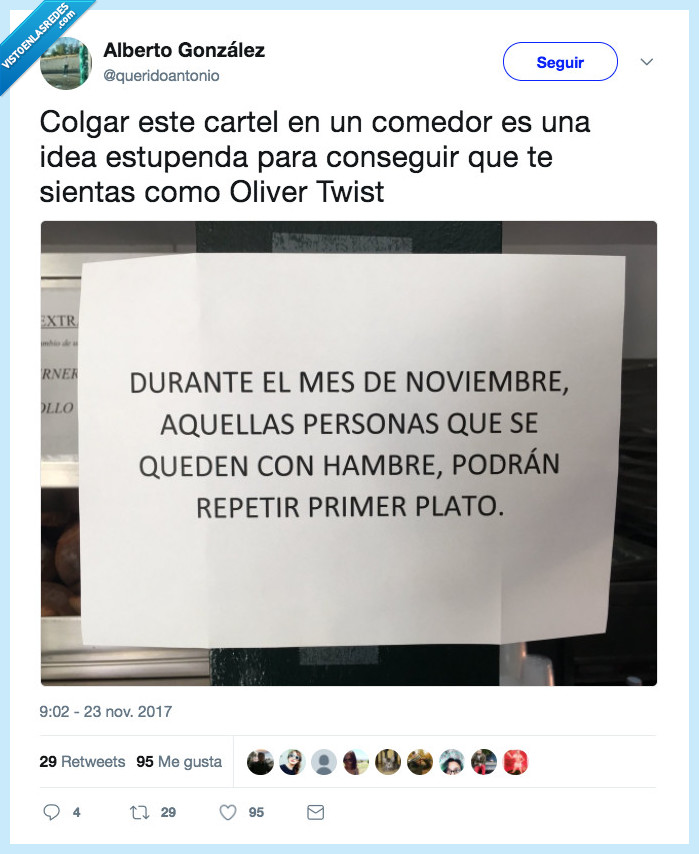oliver twist,cartel,hambre