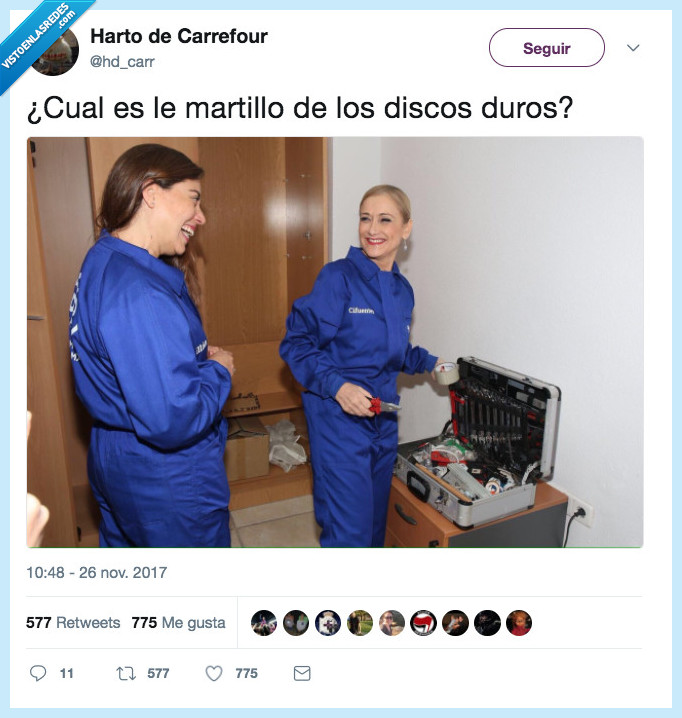 cristina cifuentes,martillo,discos duros
