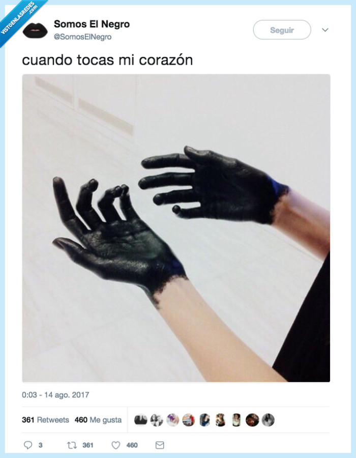 negro,corazón,tocar