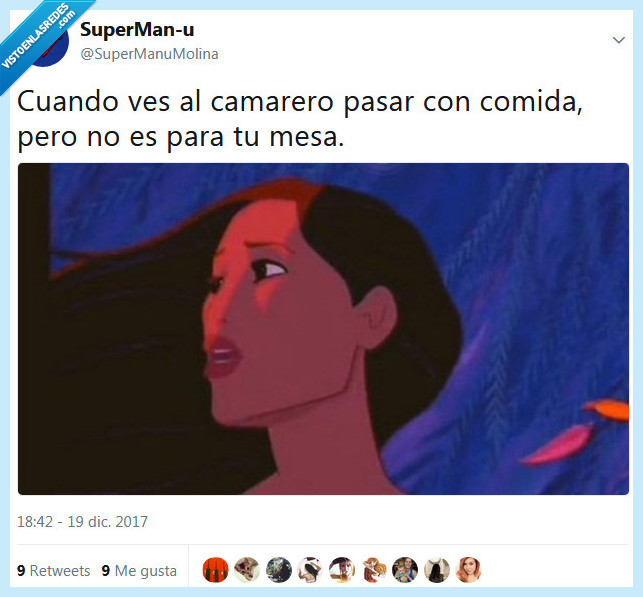 pocahontas,comida,mesa,camarero
