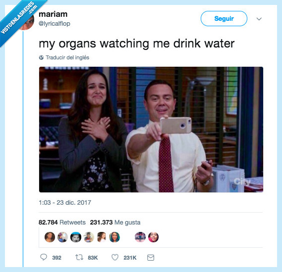 órganos,beber agua