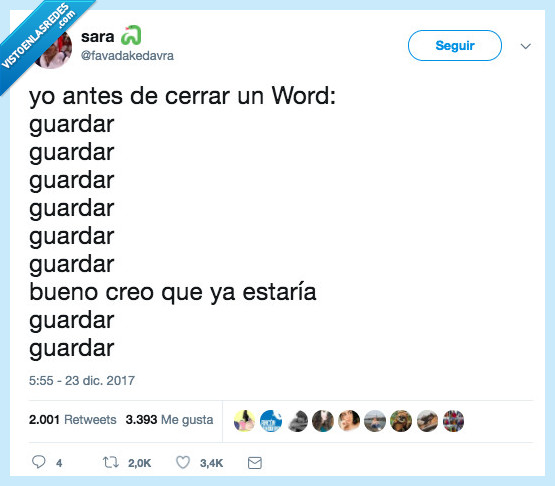 gurdar,creer,estar,cerrar,word