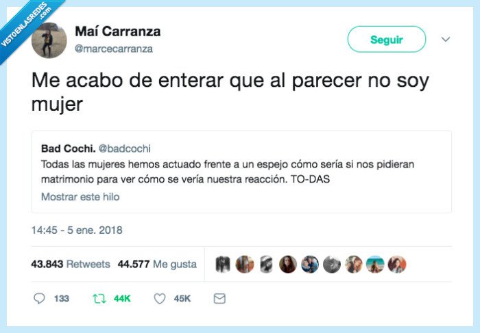 enterar,mujer,parecer