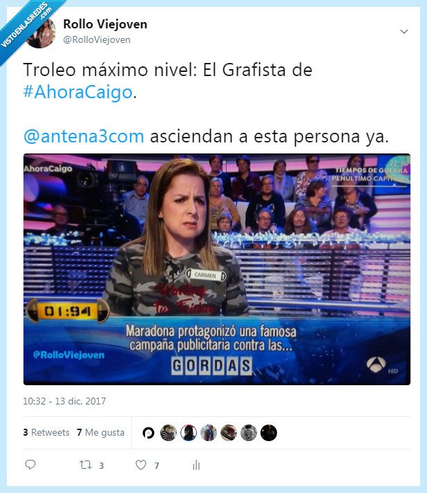 Antena 3,maradona,gordas,master troll