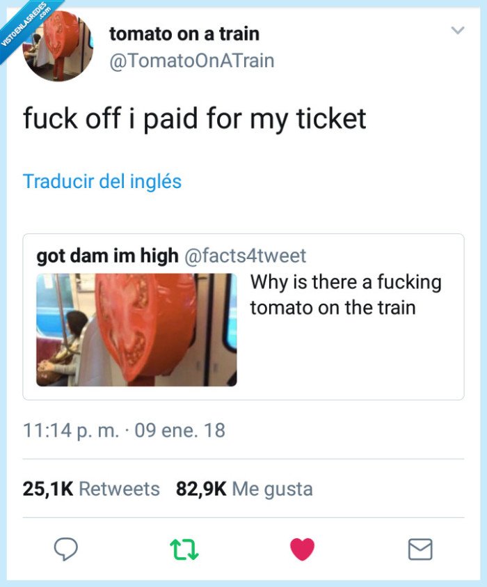 Qué coño hace un tomate en el tren