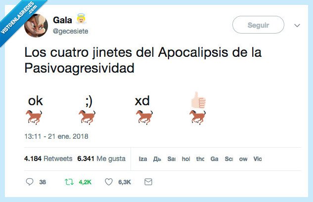 jinetes,apocalipsis,pasivo agresividad