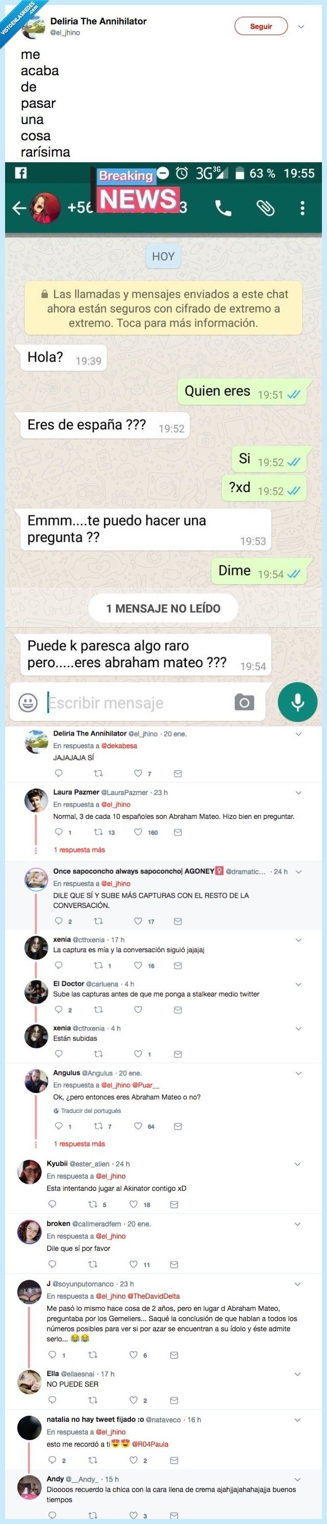 abraham mateo,mensaje tomadura de pelo