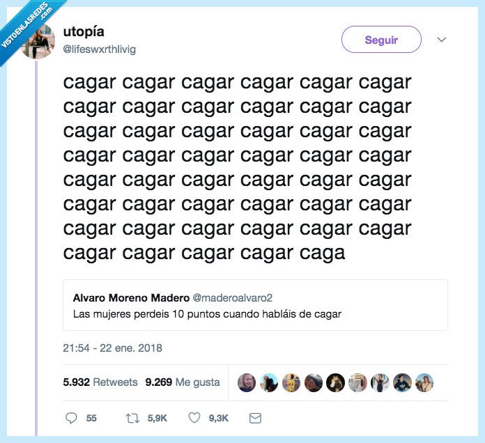 cagar,chica,pierde puntos