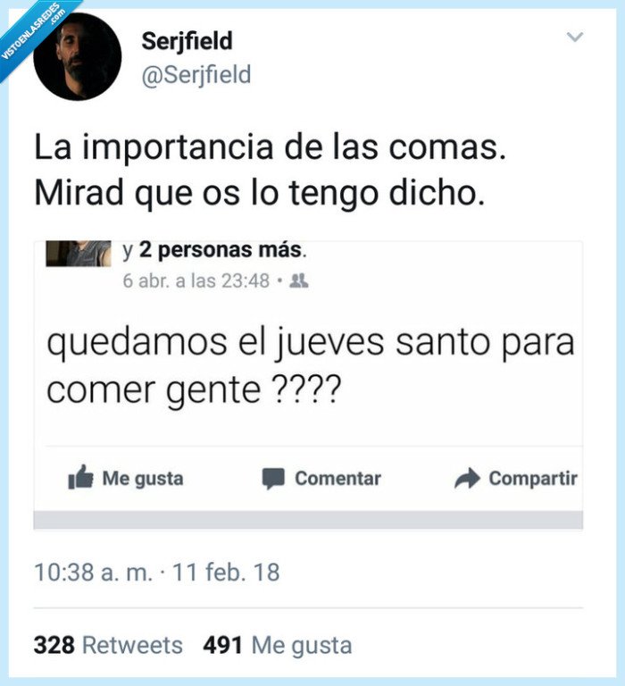 Canibalismo,ortografía,comas