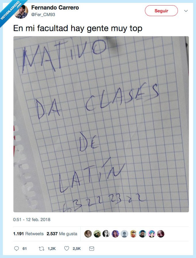 clases,latín,nativo