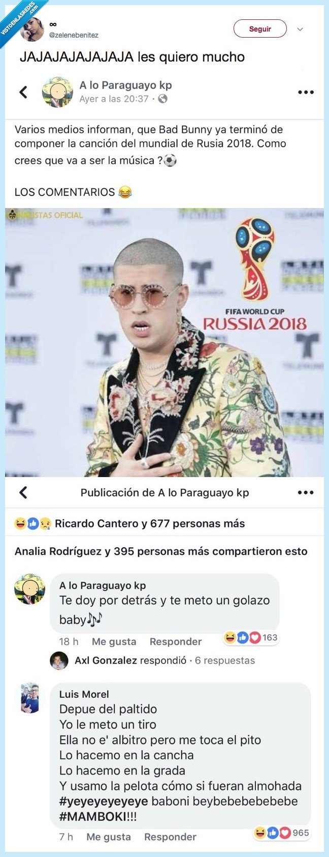 483127 - Se rumorea que Bad Bunny será el cantante del Mundial Rusia 2018 y las bromas están servidas en la red 