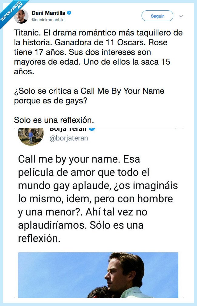 titanic,call mee by your name,película,gay