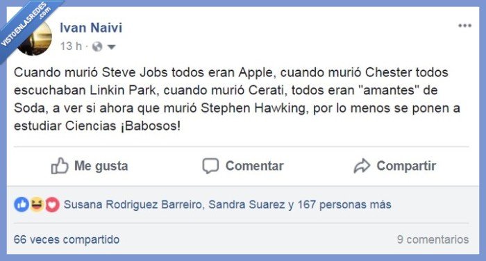 Stephen Hawking,modas,ciencias,ateo por naturaleza,estados,facebook