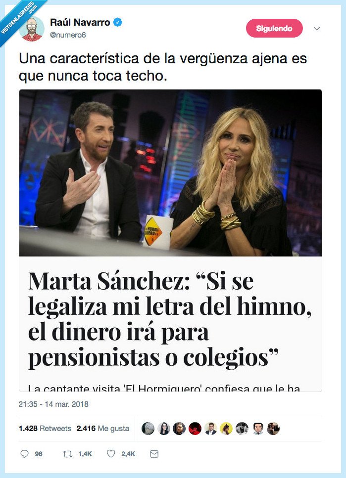 marta sanchez,himno,vergüenza ajena