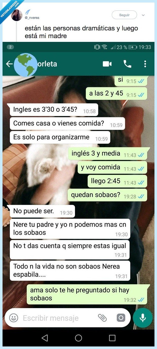 485078 - Cuando tu madre activa el modo DRAMA QUEEN por una minucia como esta,