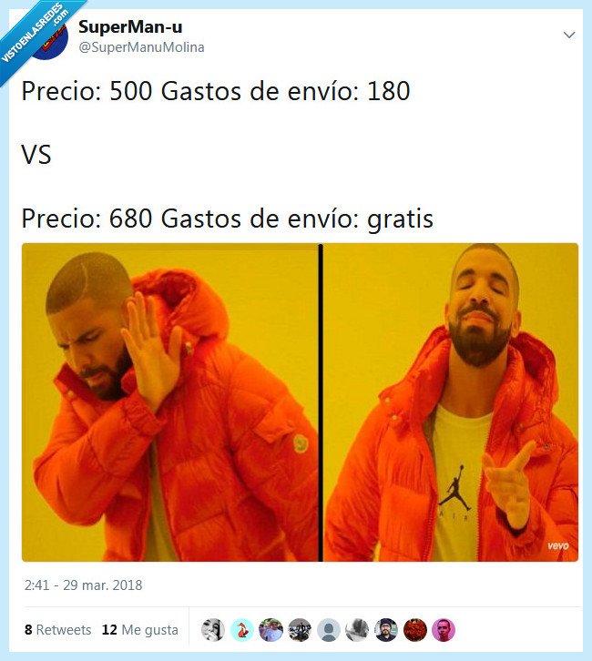 precio,meme drake,gastos de envío