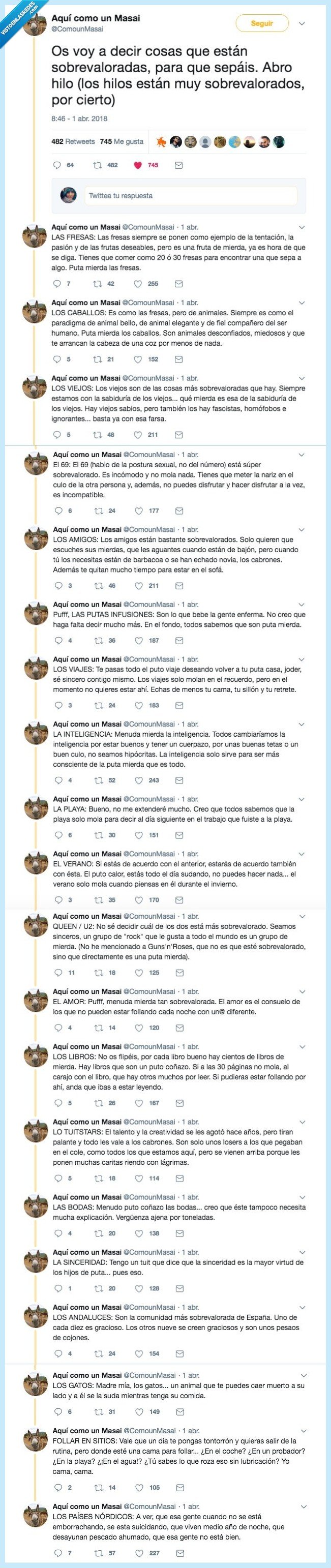 cosas,sobrevalorar,lista