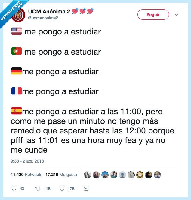 pasar siempre,ponerse a estudiar