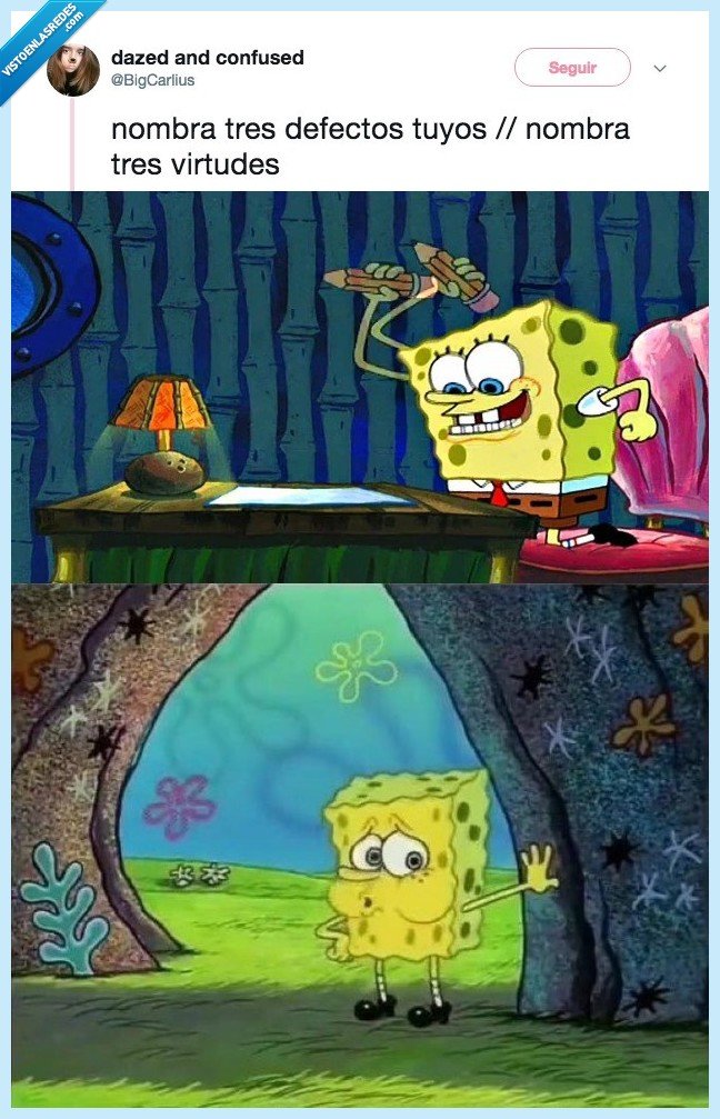 bob esponja,defectos,nombrar,reto,virtudes