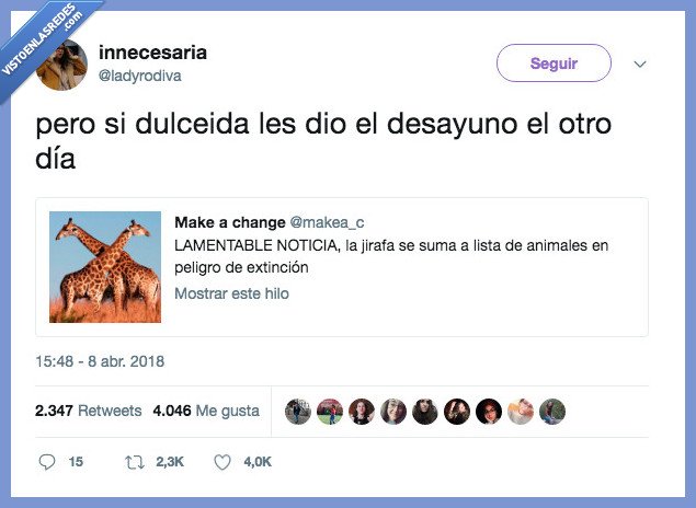 jirafa,gafas,extinción