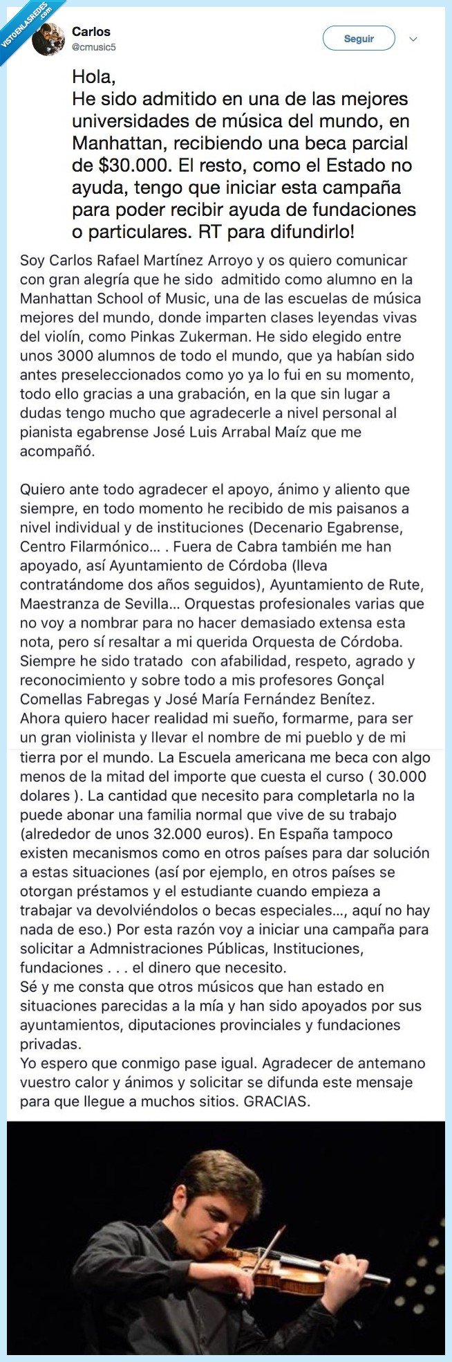 músico,obligar,pedir,dinero