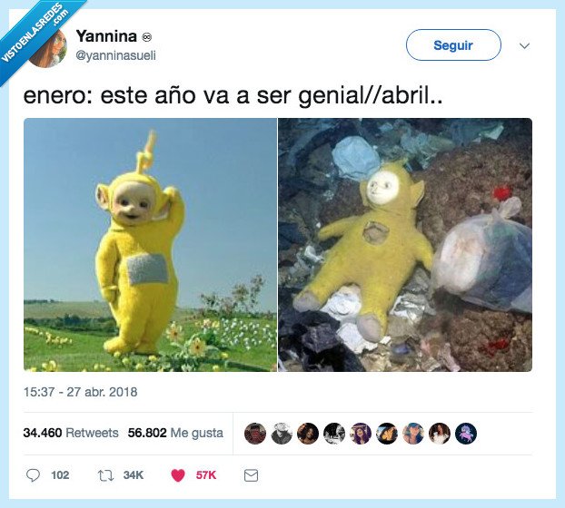 teletubie,lala,amarillo,enero