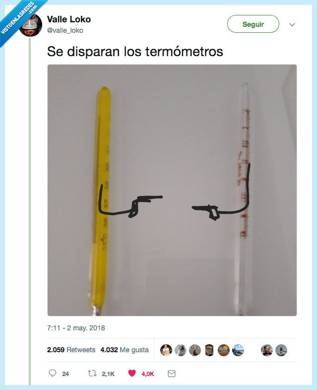 disparar,termómetros