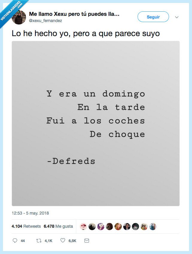 hacer,parecer,defreds,poesias,choques,coche