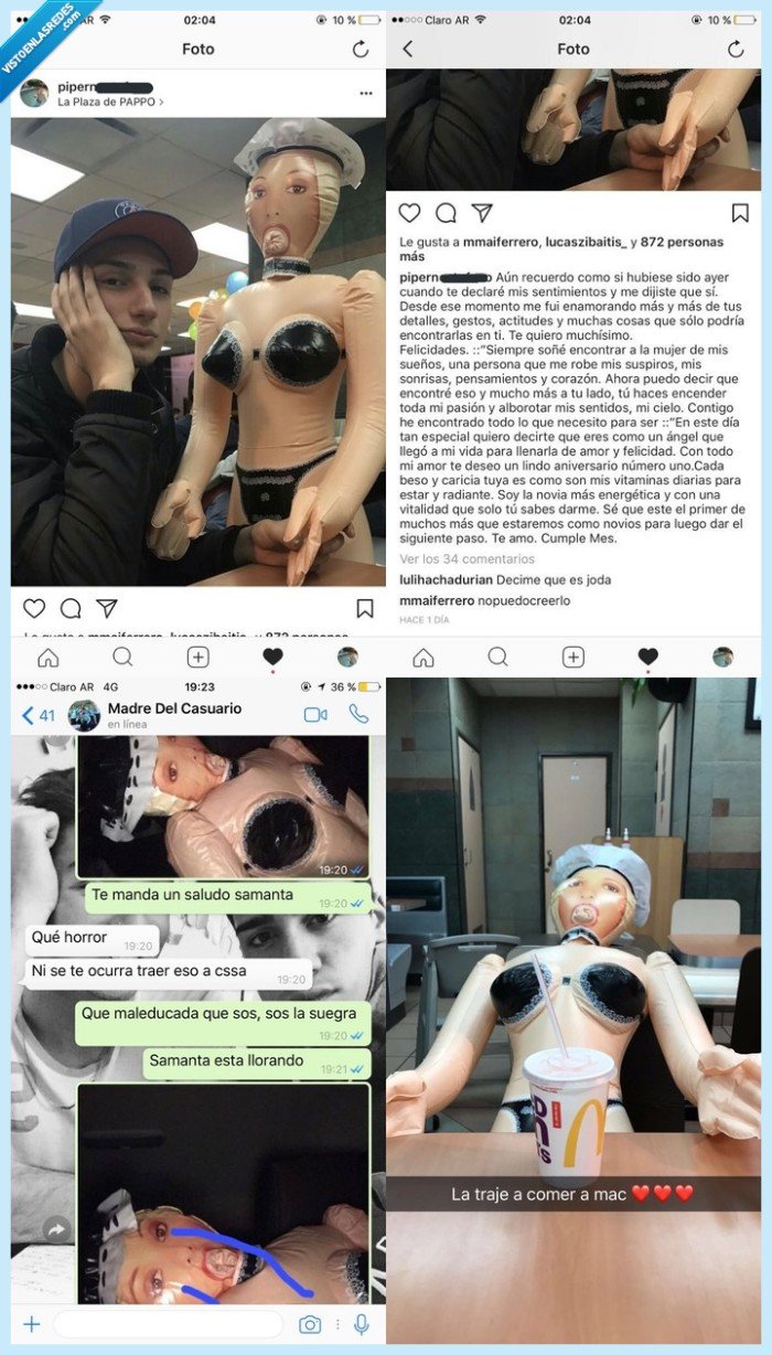 desesperado,muñeca hinchable