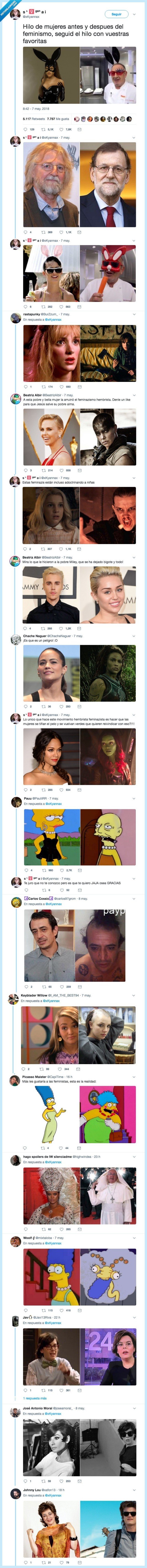 antes,despu&eacute;s feminismo