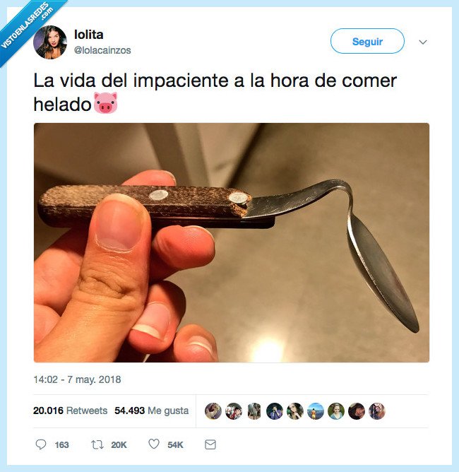 impaciencia,helado,cuchara