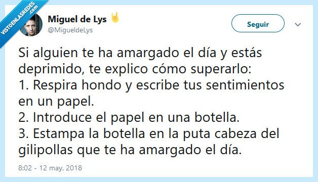 autoayuda,escribir,sentimientos,botella,humor,comedia